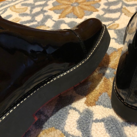 Zara Black Patent Ankle Boots with Zipper - Picture 6 of 8